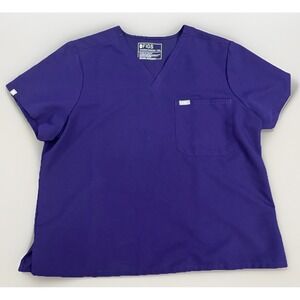 FIGS Technical Collection Catarina One-Pocket Scrub Top Women XXL Purple Jam